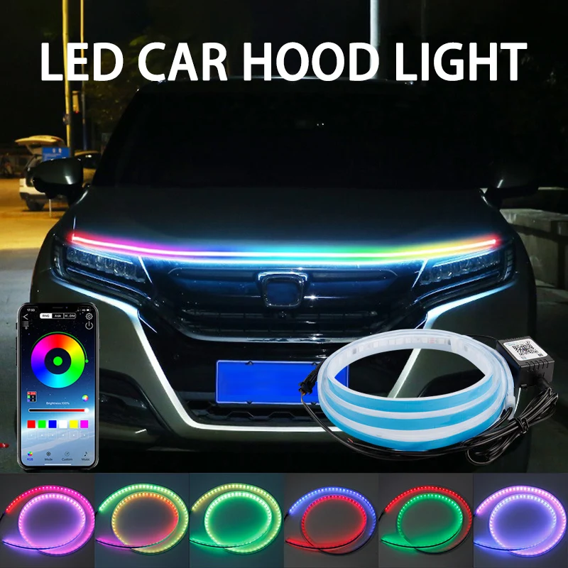 Rgb Hub Sync - 120/150/180 centimetri Cofano Auto Luce Decorativa