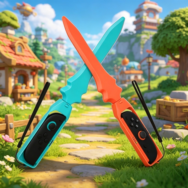 Gaming Kit Accessories Nintendo Switch - 2 Impugnature a Forma di Spada